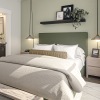 bedroom decor and modern-neutral colored sheets and pillows