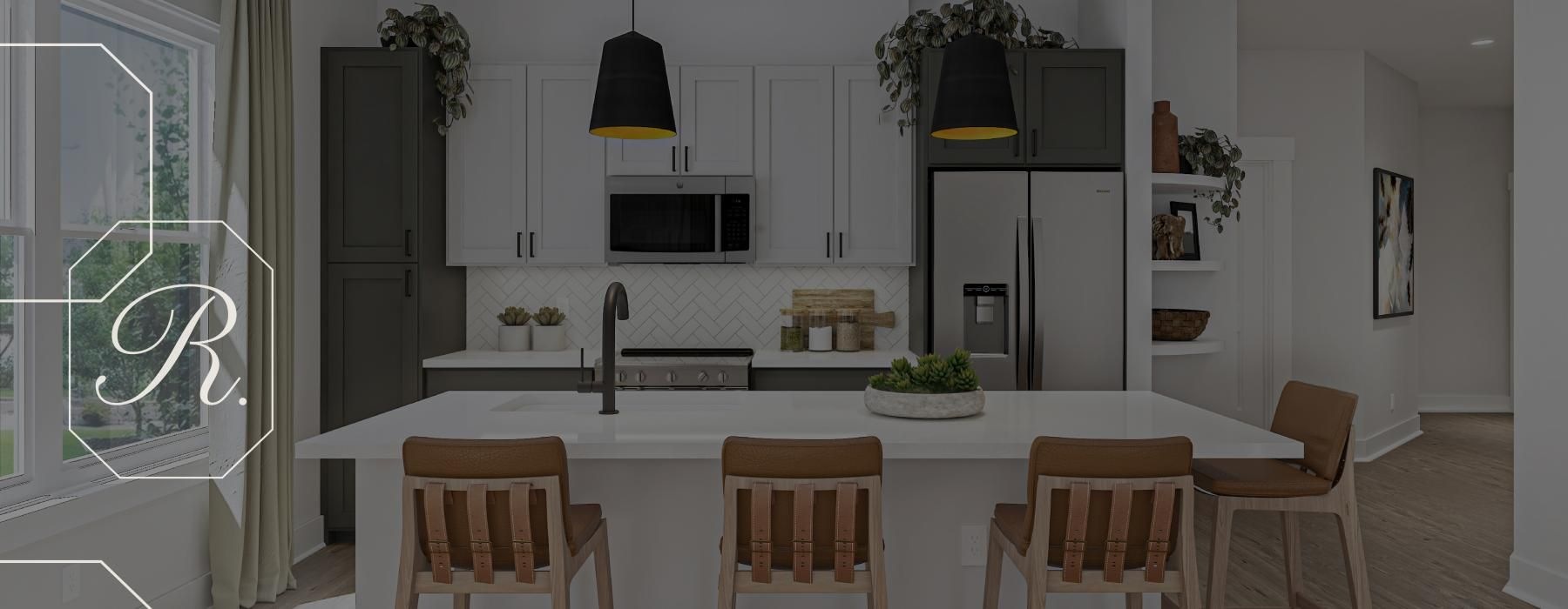 a kitchen with a table and chairs